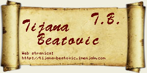 Tijana Beatović vizit kartica